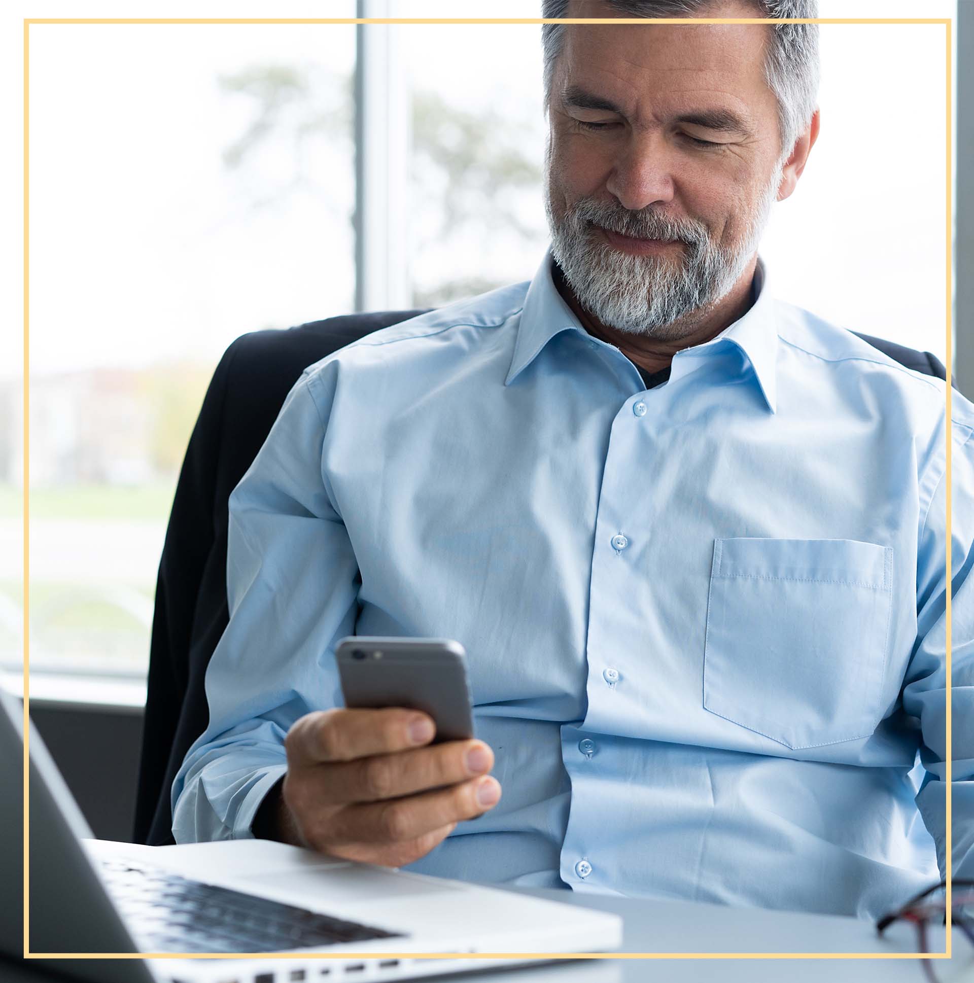 Man looking at phone